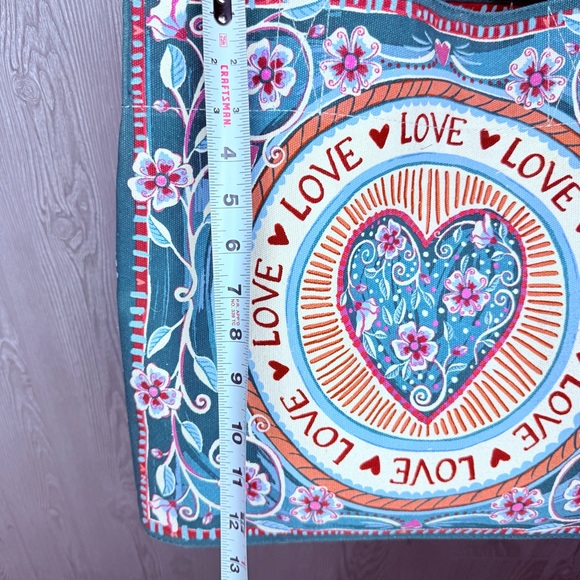 Brighton Bella Tile Tote bag purse “ all you need is love “ beach bag - Picture 4 of 12